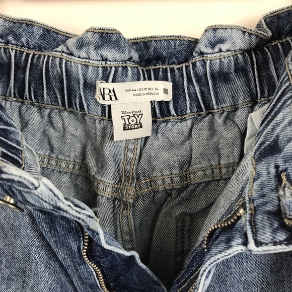 Zara x Disney Toy‎ Story Paperbag High Waisted Jeans Size 12 - Picture 13 of 15